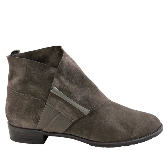 Stuart Weitzman Slouchy Dark Brown Suede Booties Size 8.5M - Picture 3 of 16